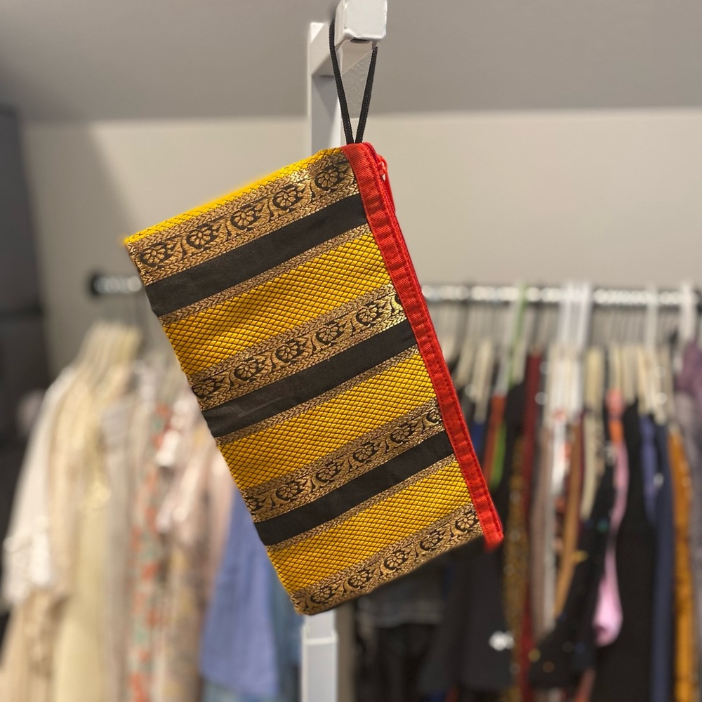 Toni Quilted Metallic Indian Made Makeup Pouch Bag